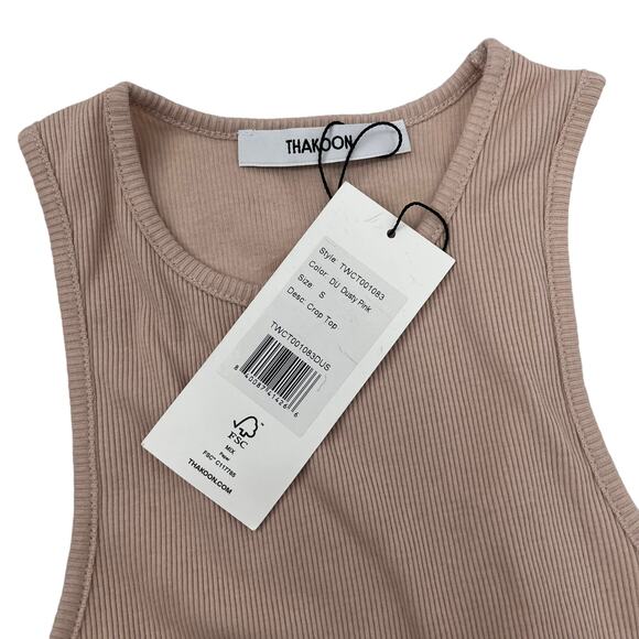 THAKOON Crewneck Ribbed Tank Crop Top Lot of 2 Dusty Hot Pink Pullover Small NEW - Picture 6 of 8